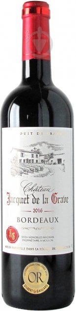 Вино CHEVAL QUANCARD S.A. Chateau Jacquet la Grave Bordeaux AOC червоне сухе 11-14.5% 0,75 л - фото 1