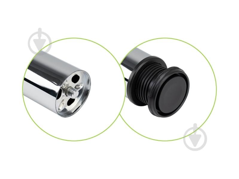 Меблева ніжка DC d60x1100 мм хром з верхнім кріпленням - фото 3