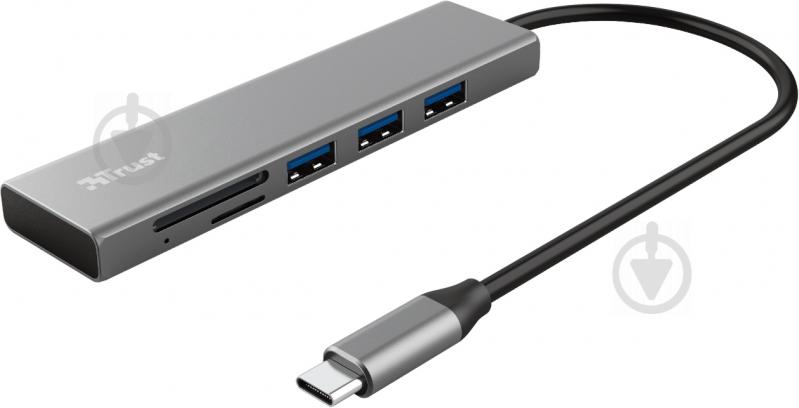 USB-хаб Trust HALYX FAST 3USB+CARD READER USB-C - фото 1