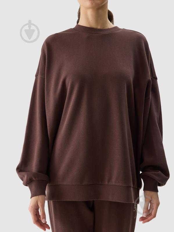 Свитшот 4F SWEATSHIRT F1055 / BLUZA F1055 4FWSS24TSWSF1055-80S р.XS коричневый - фото 7