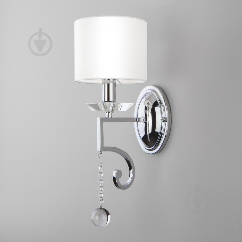 ВИТРИНА! Бра Strotskis Ariana 1x60 Вт E14 белый 60113/1 (хром) - фото 1