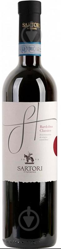 Вино Sartori Bardolino classico DOC красное сухое 12% 0,75 л - фото 1