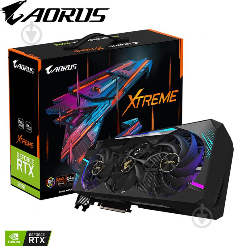 Видеокарта Gigabyte GeForce RTX 3090 Aorus Xtreme 24GB GDDR6 384bit (GV-N3090AORUS X-24GD) - фото 1