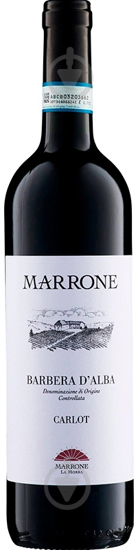 Вино Marrone Barbera d'Alba DOC Carlot красное сухое 14,5% 0,75 л - фото 1