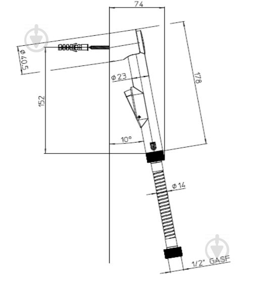 Лійка для біде Bossini Macan 5л/хв. хром WMI002A00030004 - фото 2