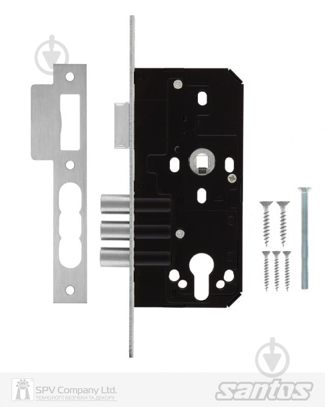 Дверний замок вхідний SANTOS 1-WAY DIN 972 SS UNIV BS55 мм 72 мм нержавіюча сталь - фото 4