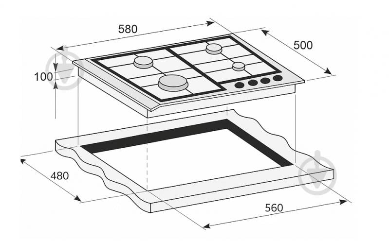 Варильна поверхня газова PRIME Technics PGH 50023 FIXC - фото 4