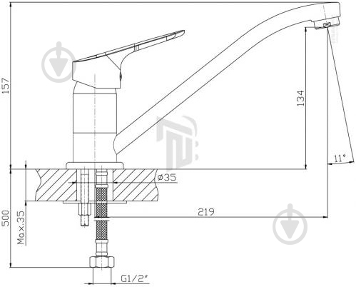 Смеситель для кухни Mixxen Блис MXH1054 - фото 2