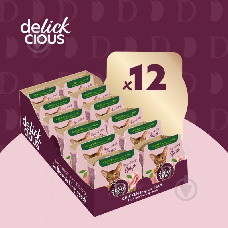 DELICKCIOUS суп з курки з шинкою та додаванням шпинату 80 г - фото 6