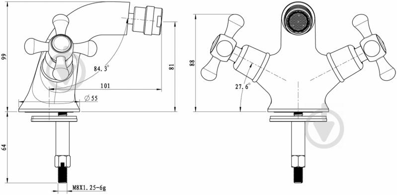 Смеситель для биде Mixxen Рома MXAL0352BR - фото 3