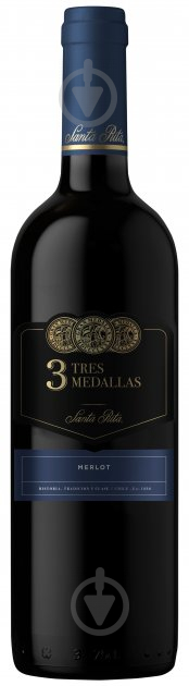 Вино Santa Rita 3 MEDALLAS Merlot красное сухое 13% 0,75 л - фото 1