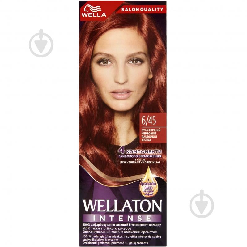 Фарба для волосся Wella Wellaton 6/45 Вулканічний червоний 110 мл - фото 1