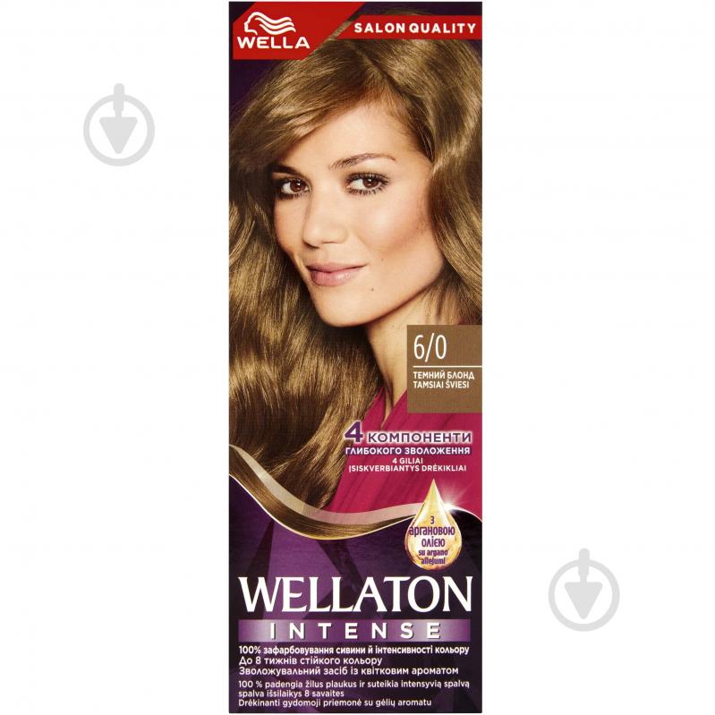 Краска для волос Wella Wellaton 6/0 Темный блонд 110 мл - фото 1