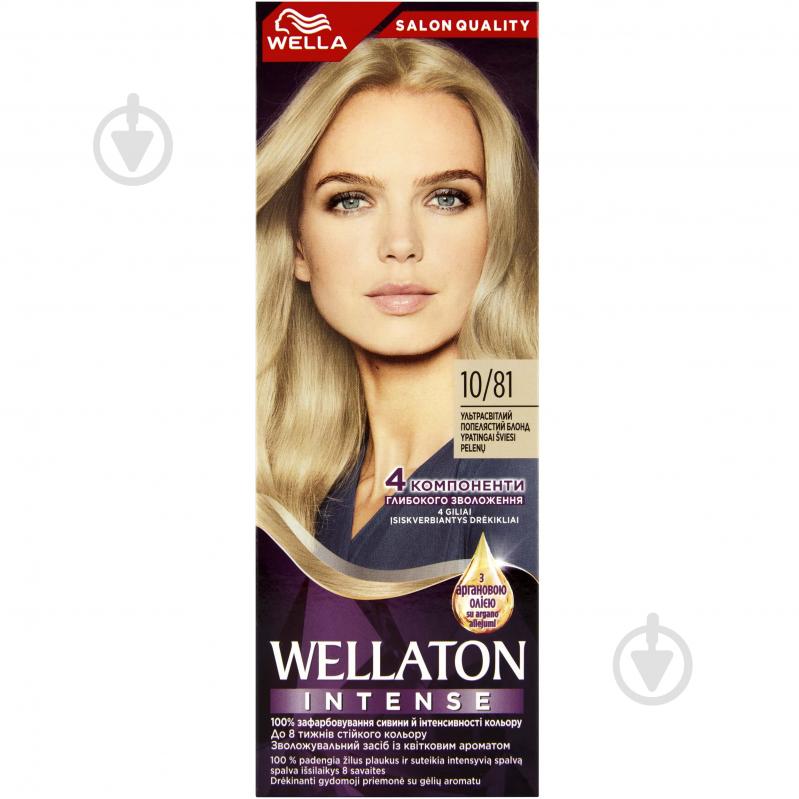 Краска для волос Wella Wellaton 10/81 Ультрасветлый пепельный блонд 110 мл - фото 1