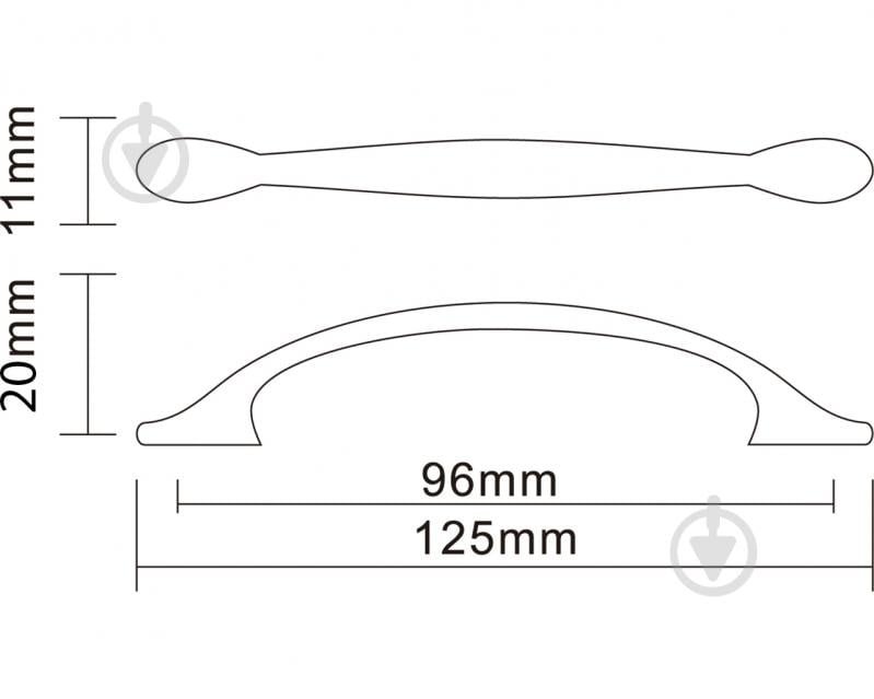 Мебельная ручка скоба DC SS 6526 G2 96 мм хром - фото 2