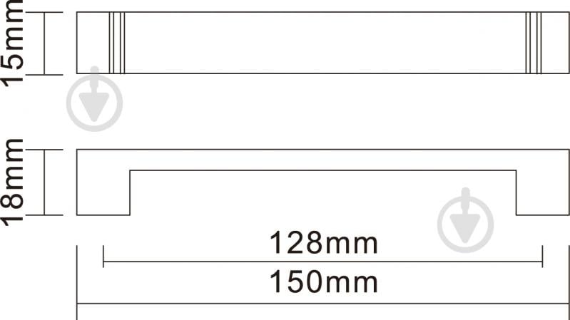 Мебельная ручка скоба DC UN 4906 128 мм матовый никель - фото 3