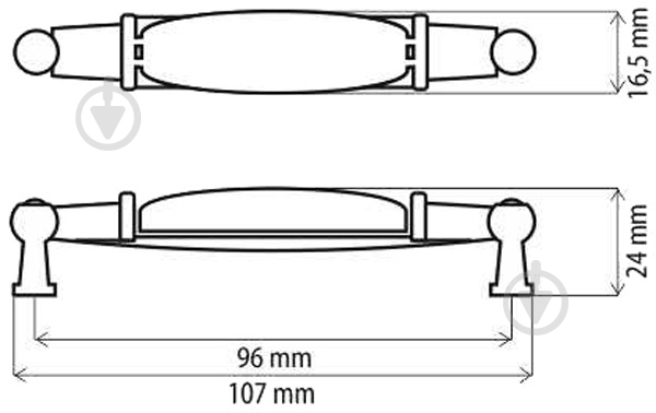 Мебельная ручка скоба DC UP 211 AB/MLK 96 мм старая бронза - фото 4