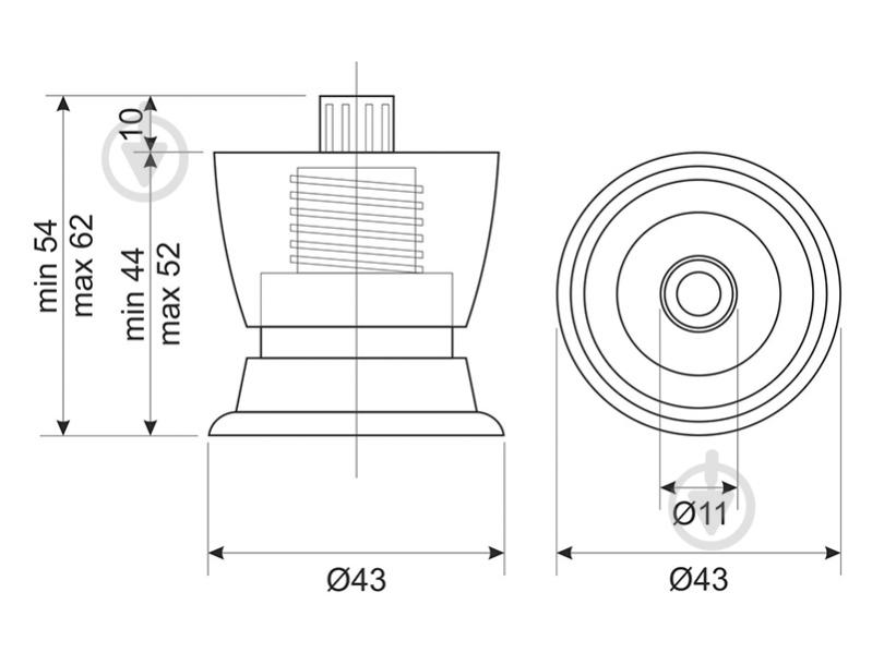 Мебельная ножка DC DPN 01 G5 P9 никель матовый (сатин) - фото 2