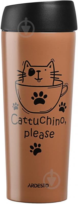 Термочашка Ardesto Coffee time Cat 450 мл мокко AR2645DMM - фото 1
