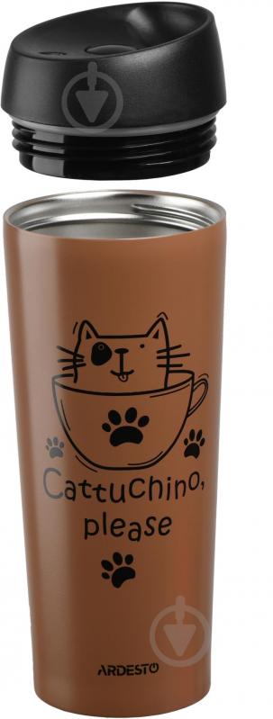 Термочашка Ardesto Coffee time Cat 450 мл мокко AR2645DMM - фото 2