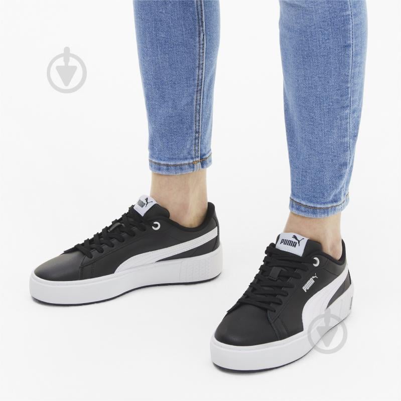 Кроссовки женские зимние Puma PUMA Smash Platform v2 L 37303504 р.36 черные с белым - фото 7