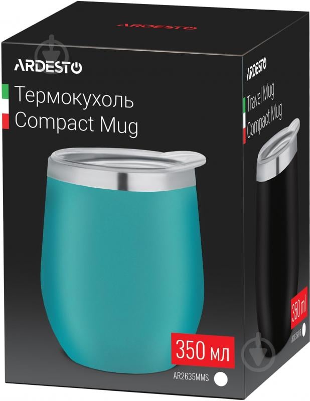 Термочашка Ardesto Compact Mug 350 мл голубая AR2635MMS - фото 2 Термочашка Ardesto Compact Mug 350 мл голубая AR2635MMS - фото 2