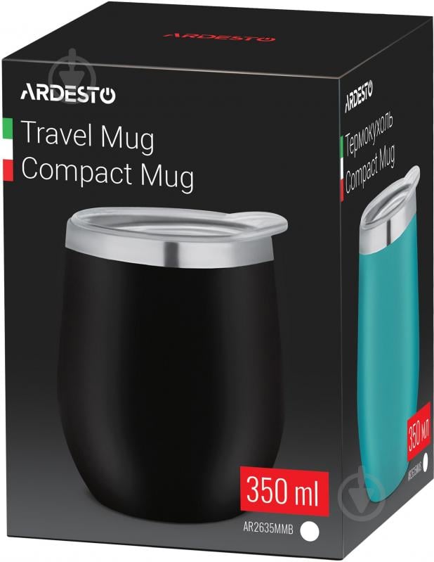 Термочашка Ardesto Compact Mug 350 мл черная AR2635MMB - фото 2 Термочашка Ardesto Compact Mug 350 мл черная AR2635MMB - фото 2