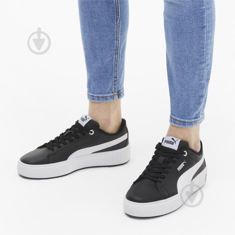 Кроссовки женские зимние Puma PUMA Smash Platform v2 L 37303504 р.38,5 черные с белым - фото 7