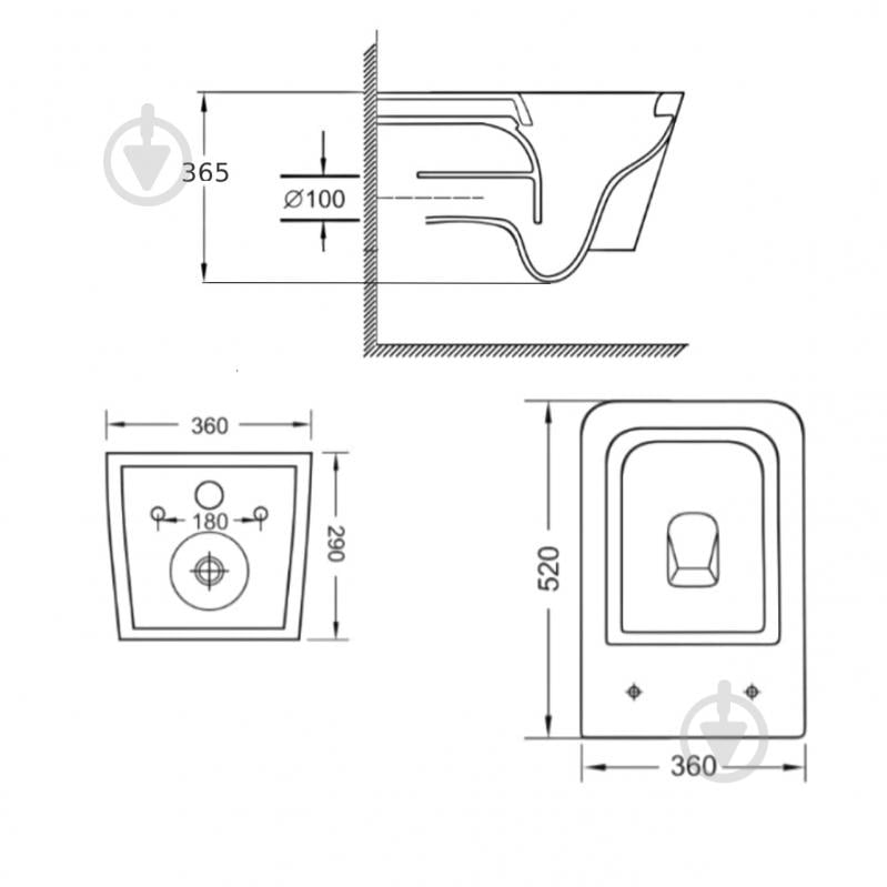 Унитаз подвесной Imprese BILOVEC DIY TWIST, 52*36*37см, сиденье Duroplast slow-closing - фото 2 Унитаз подвесной Imprese BILOVEC DIY TWIST, 52*36*37см, сиденье Duroplast slow-closing - фото 2