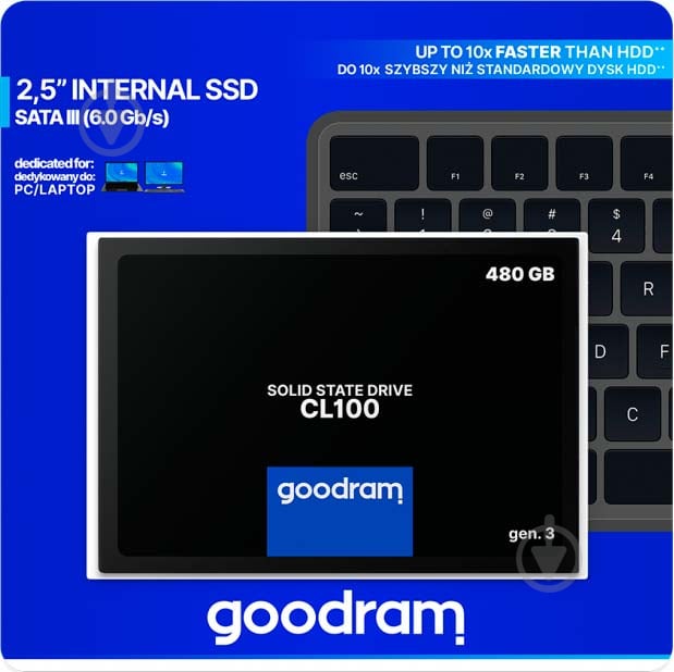 SSD-накопитель Goodram CL100 480GB 2,5" SATA III 3D NAND (SSDPR-CL100-480-G3) - фото 3