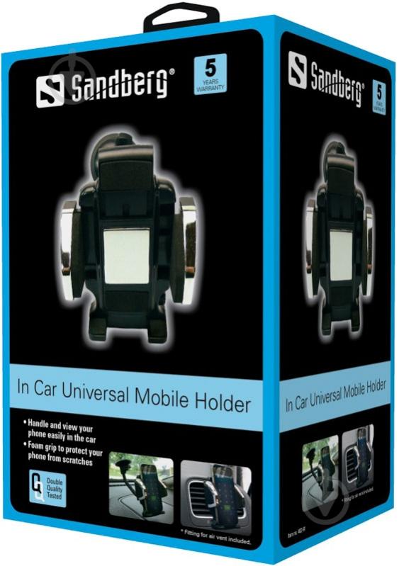 Тримач для телефона In Car Universal Mobile Holder Sandberg чорний - фото 2