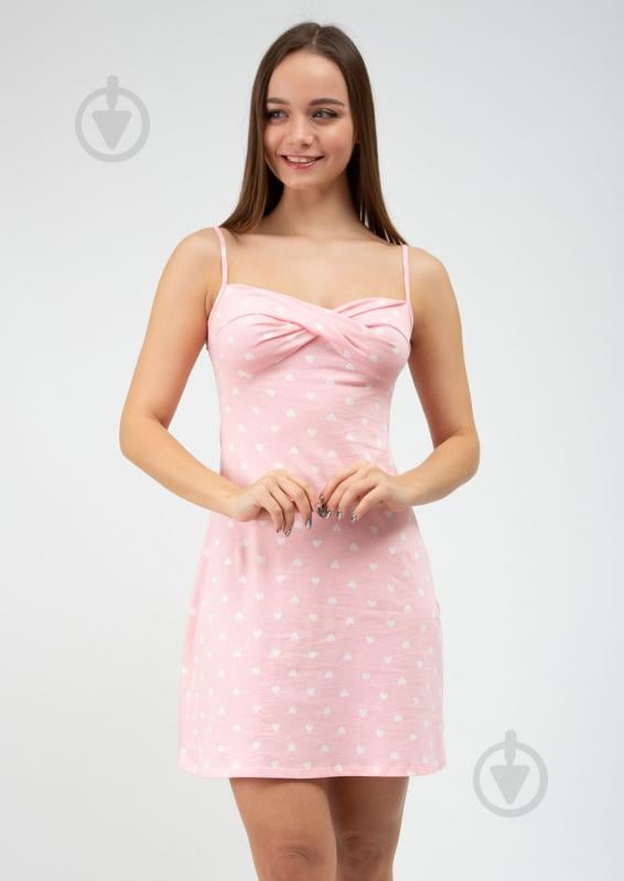 Ночная рубашка Roksana LITTLE HEART №871/12528 р.XL белый с розовым - фото 1