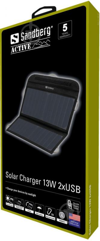 Солнечная панель Sandberg Solar Charger 13W 2xUSB 420-40 - фото 2