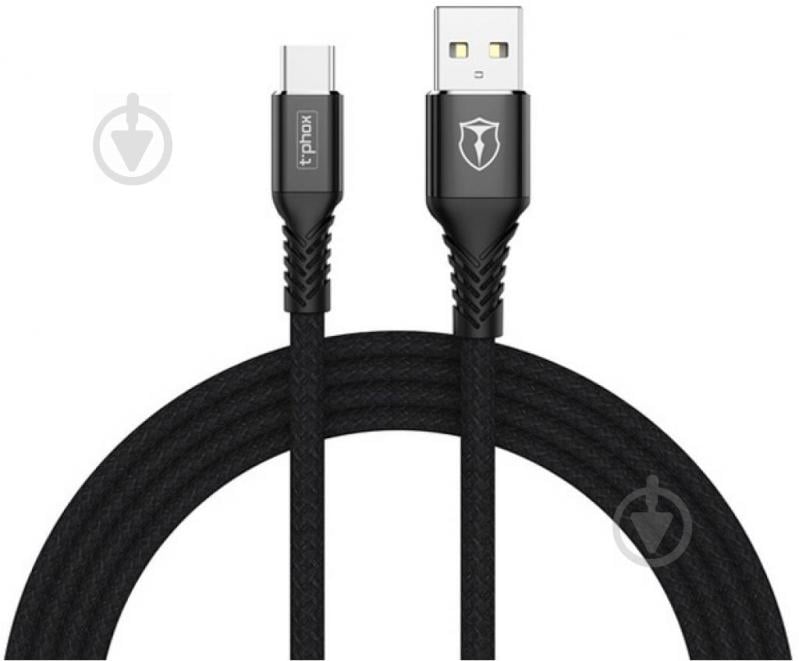 Кабель T-PHOX USB Type-C – USB 2 м чорний (T-C814(2) black) - фото 1