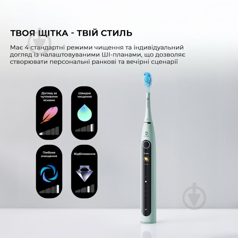 Электрическая зубная щетка Oclean X Pro 20 Electric Toothbrush Green - фото 8