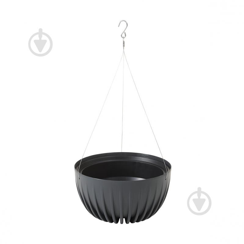 Кашпо підвісне пластик MIRA BOWL 30х16 см круглий антрацит 6,3 л Ламела (9829774) - фото 1
