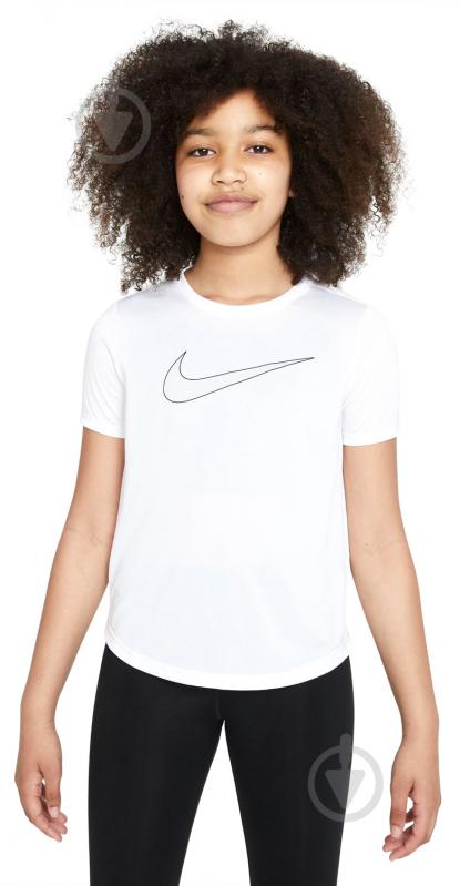 Футболка Nike G NK DF ONE SS TOP GX DD7639-100 р.XS белый - фото 1