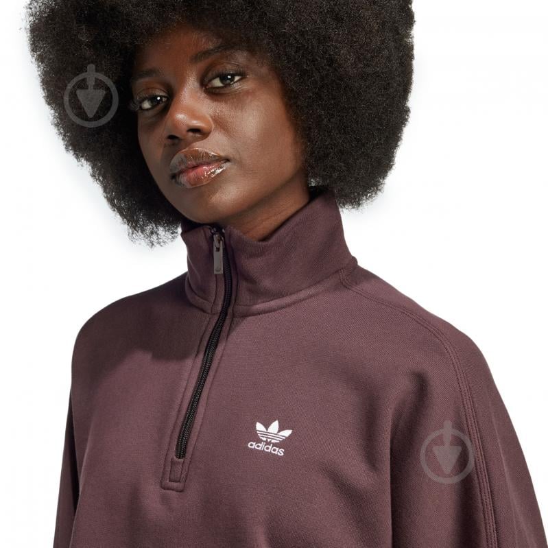 Свитшот Adidas ESS SWEATSHIRT FLEECE 1/2 Zip IY9675 р.L коричневый - фото 4