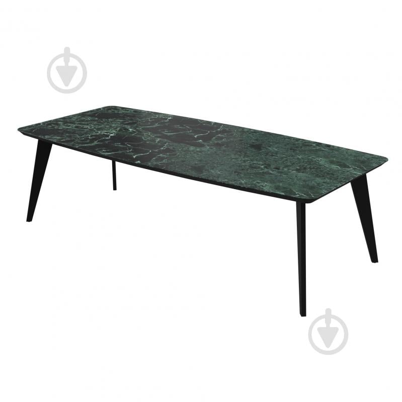 Стіл обідній Aqua Rodos DETROIT Laminam Verde Alpi Lucidato (5 мм) 2400х1000х760 мм чорний/зелений (АР000080976) - фото 1