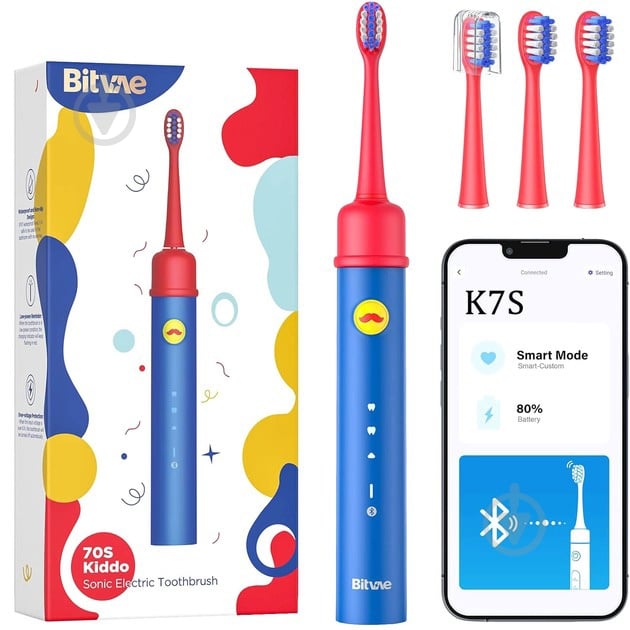 Электрическая зубная щетка детская Bitvae Smart K7S Kids blue - фото 1