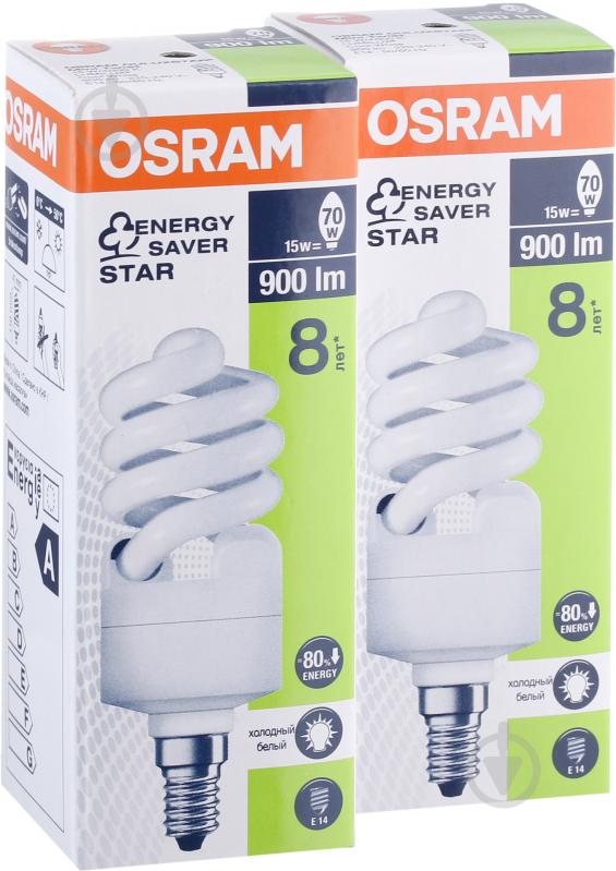 Лампа КЛЛ Osram mini Twist 15 Вт E14 4000 К 220-240 В 4052899916371 - фото 2