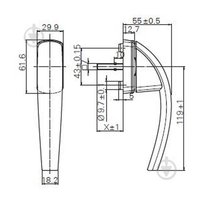 Ручка віконна RotoSwing Secustik 37 мм R07.2 RAL 9016 білий Roto - фото 2