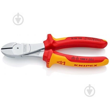 Кусачки KNIPEX бокові особливої потужності 1 шт. 74 06 180 - фото 1