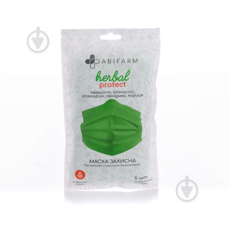 Маска Abifarm Herbal Protect ароматическая 3-слойная 5 шт./уп. - фото 1