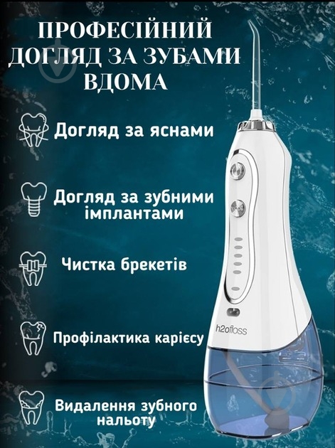 Іригатор h2ofloss Travel Kit H2O-HF6-white - фото 7