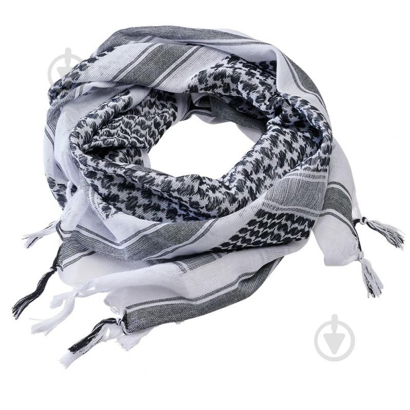 Шарф Brandit Арафатка тактична білий із чорним - фото 1 Шарф Brandit Арафатка тактична білий із чорним - фото 1