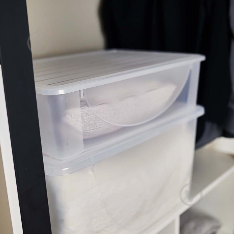 Контейнер для зберігання із кришкою Алеана 122042 22 л прозоро-матовий підкроватний 150x375x550 мм - фото 3