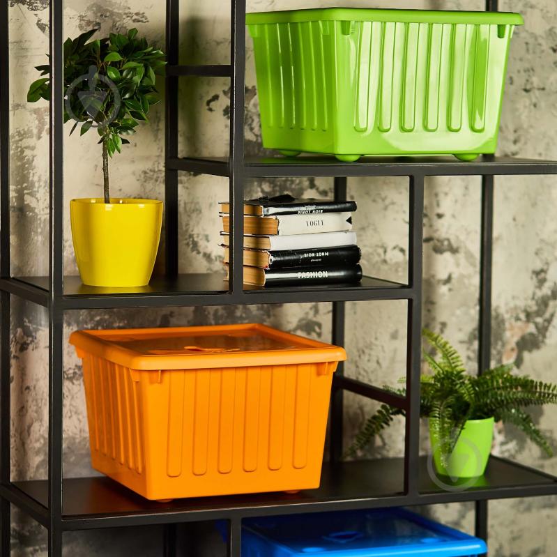 Контейнер для зберігання із кришкою Алеана 122043 з кришкою 25 л помаранчевий 270x395x395 мм - фото 3