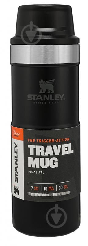 Термочашка Stanley Classic Trigger-action Matte Black 0.47 л - фото 2