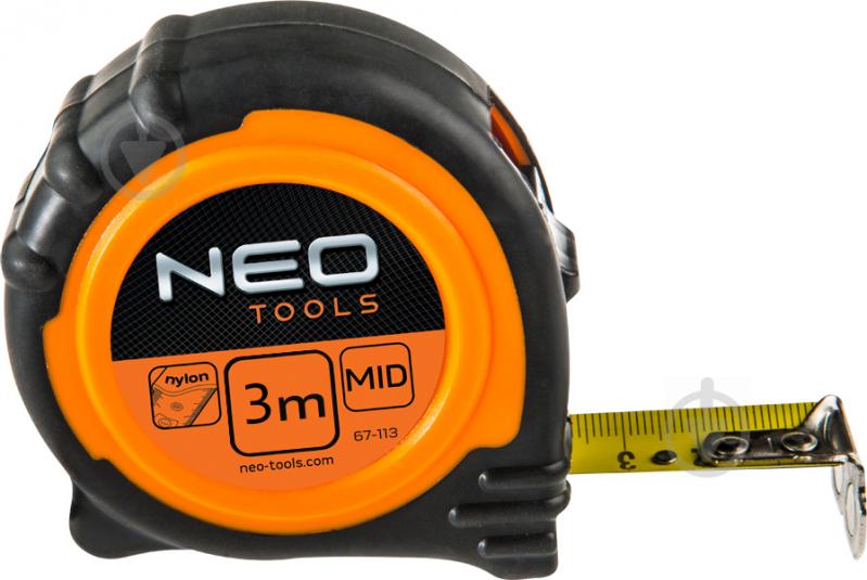 Рулетка NEO tools стальная лента магнит 67-113 3  м x 19  мм - фото 1